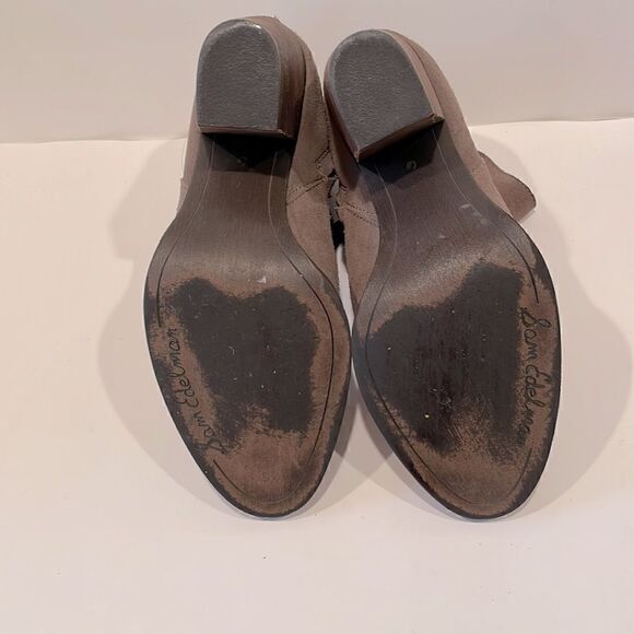 Sam Edelman Taupe Suede Zip Ankle Booties, Size 6 - Picture 8 of 10